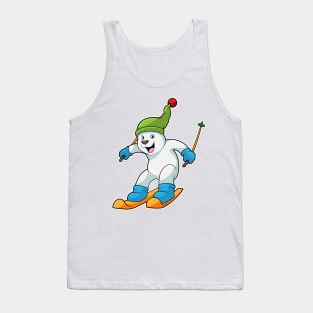 Polar bear as Skier with Ski & Bobble hat Tank Top